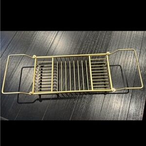 NEW in Box Pottery Barn brushed brass bathtub caddy